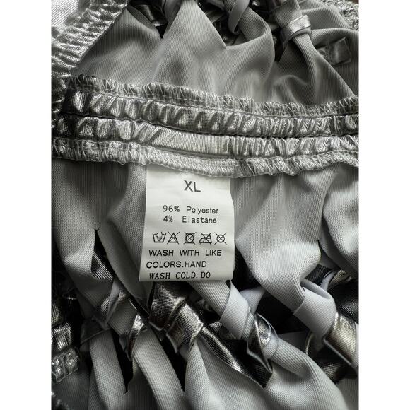 Echoine Metallic Lace Bandage Mini Skirt Size XL - Picture 7 of 8